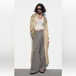 Zara Wrinkle Look Flowy Trench (NWT)